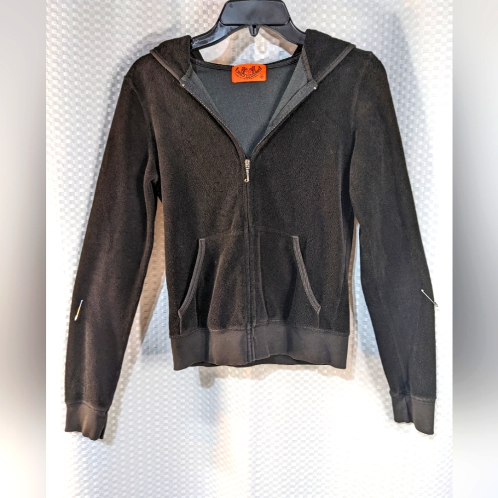 Juicy couture terry cloth jacket top black hoodie S